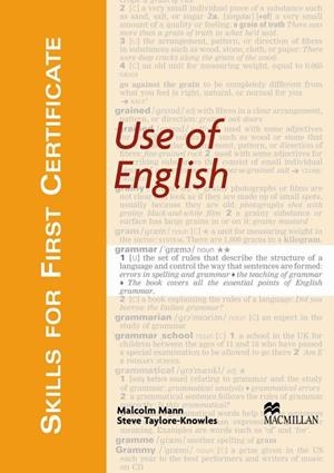 SKILLS FOR FIRST CERTIFIACATE.USE OF ENGLISH  | 9781405017510 | MANN,M. | Llibreria Geli - Llibreria Online de Girona - Comprar llibres en català i castellà