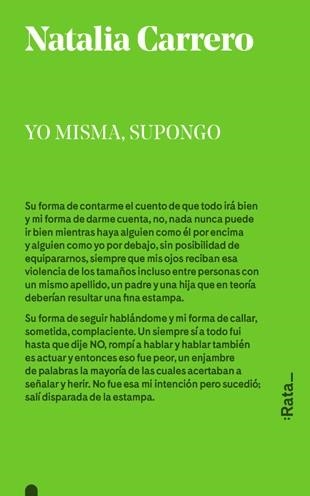 YO MISMA,SUPONGO | 9788494489112 | CARRERO,NATALIA | Libreria Geli - Librería Online de Girona - Comprar libros en catalán y castellano
