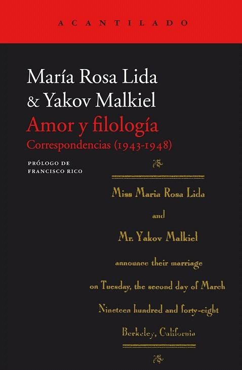 AMOR Y FILOLOGÍA.CORRESPONDENCIA (1943-1948) | 9788416748150 | LIDA,MARÍA ROSA/MLAKIEL,YAKOV | Llibreria Geli - Llibreria Online de Girona - Comprar llibres en català i castellà
