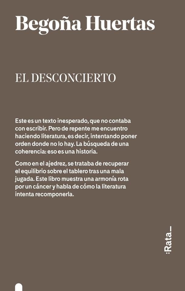 EL DESCONCIERTO | 9788416738311 | HUERTAS,BEGOÑA | Libreria Geli - Librería Online de Girona - Comprar libros en catalán y castellano