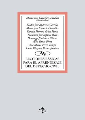 LECCIONES BáSICAS PARA EL APRENDIZAJE DEL DERECHO CIVIL | 9788430972951 | CAZORLA GONZÁLEZ, Mª JOSÉ/APARICIO CARRILLO,ELADIO JOSÉ/HERRERA DE LAS HERAS,RAMÓN/INFANTE RUIZ,F | Libreria Geli - Librería Online de Girona - Comprar libros en catalán y castellano