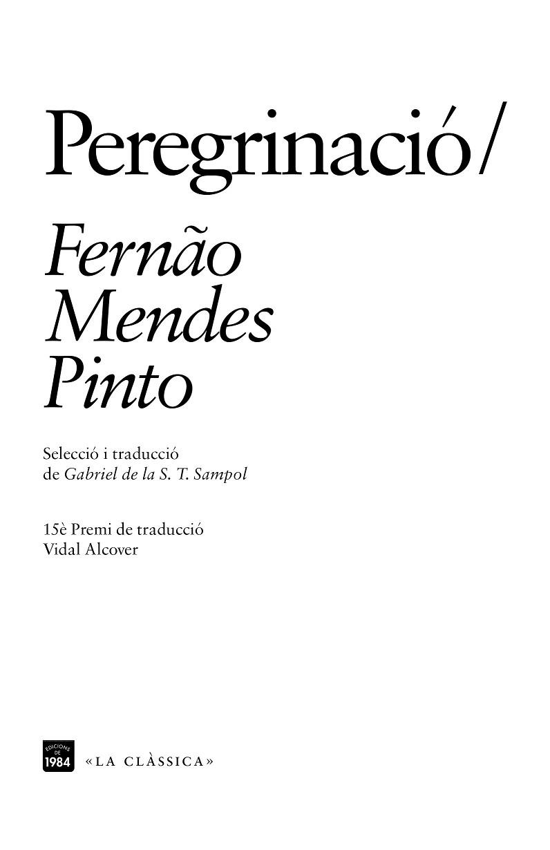 PEREGRINACIÓ | 9788416987221 | MENDES PINTO,FERNÃO  | Libreria Geli - Librería Online de Girona - Comprar libros en catalán y castellano