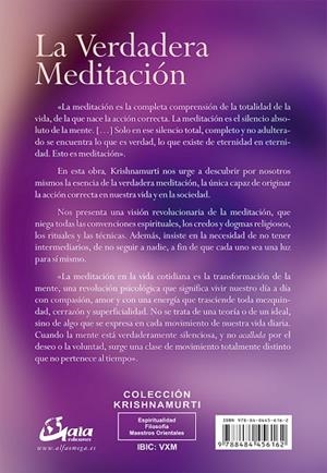 LA VERDADERA MEDITACIóN | 9788484456162 | KRISHNAMURTI,JIDDU | Llibreria Geli - Llibreria Online de Girona - Comprar llibres en català i castellà