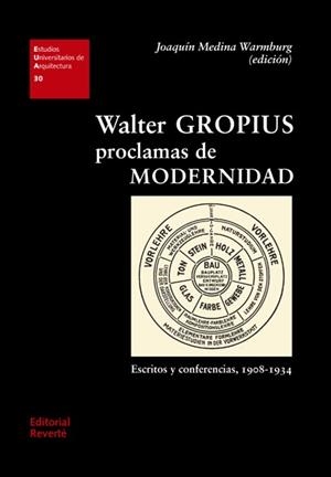 WALTER GROPIUS.PROCLAMAS DE MODERNIDAD ESCRITOS Y CONFERENCIAS,1908-1934 | 9788429121308 | MEDINA WARMBURG,JOAQUÍN (ED.) | Libreria Geli - Librería Online de Girona - Comprar libros en catalán y castellano