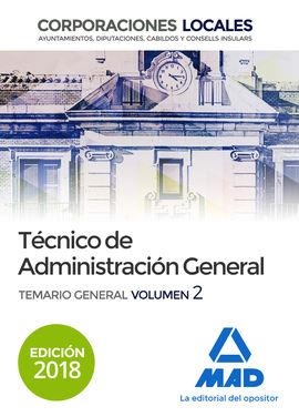 TECNICO DE ADMINISTRACION GENERAL DE CORPORACIONES LOCALES(TEMARIO-2.EDICION 2018) | 9788414218457 | Libreria Geli - Librería Online de Girona - Comprar libros en catalán y castellano