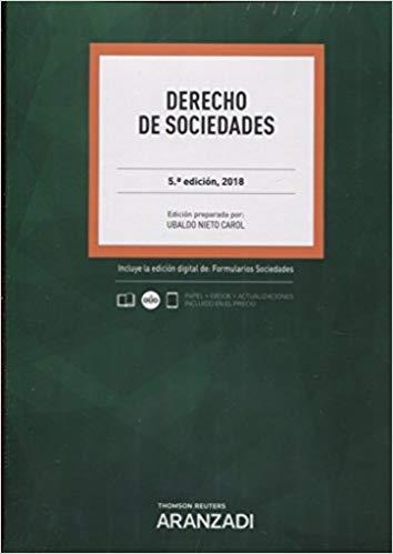 DERECHO DE SOCIEDADES(5ª EDICION 2018) | 9788491970781 | NIETO CAROL,UBALDO | Libreria Geli - Librería Online de Girona - Comprar libros en catalán y castellano