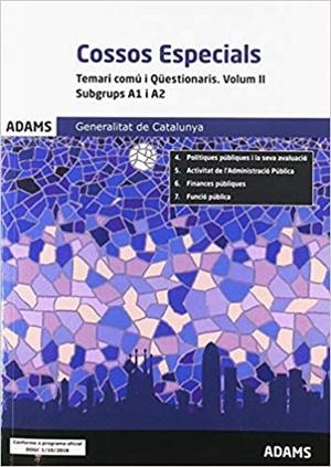 COSSOS ESPECIALS I SUBGRUPS A1 I A2(TEMARI COMÚ-2 I QÜESTIONARIS) | 9788491479178 |   | Llibreria Geli - Llibreria Online de Girona - Comprar llibres en català i castellà