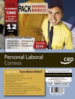PERSONAL LABORAL CORREOS(PACK LIBROS BASICO.NUEVA EDICION 2019) | 9788417937676 | Libreria Geli - Librería Online de Girona - Comprar libros en catalán y castellano