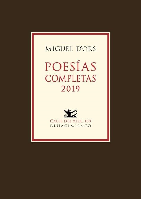 POESÍAS COMPLETAS 2019 | 9788417950002 | D'ORS,MIGUEL  | Llibreria Geli - Llibreria Online de Girona - Comprar llibres en català i castellà