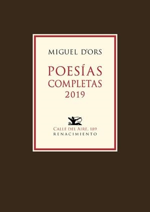 POESÍAS COMPLETAS 2019 | 9788417950002 | D'ORS,MIGUEL  | Llibreria Geli - Llibreria Online de Girona - Comprar llibres en català i castellà