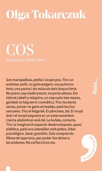 COS | 9788416738496 | TOKARCZUK,OLGA | Libreria Geli - Librería Online de Girona - Comprar libros en catalán y castellano