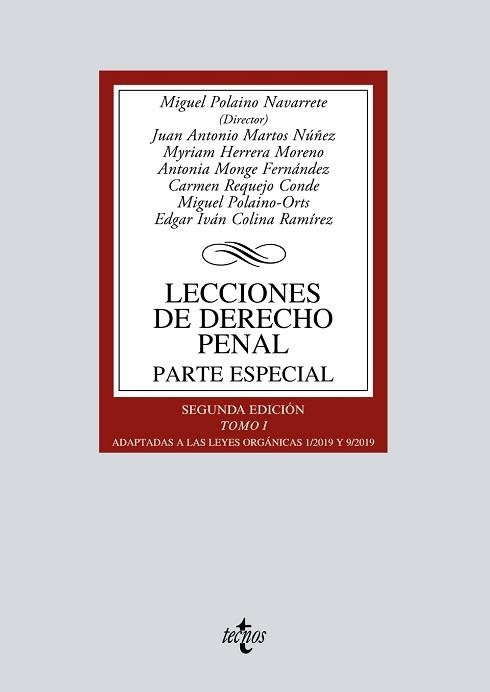 LECCIONES DE DERECHO PENAL.PARTE ESPECIAL-1(2ª EDICIÓN 2020) | 9788430972043 | Libreria Geli - Librería Online de Girona - Comprar libros en catalán y castellano