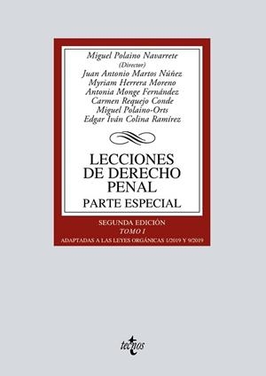 LECCIONES DE DERECHO PENAL.PARTE ESPECIAL-1(2ª EDICIÓN 2020) | 9788430972043 | Libreria Geli - Librería Online de Girona - Comprar libros en catalán y castellano