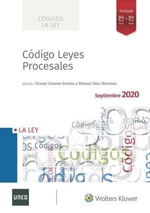 CÓDIGO DE LEYES PROCESALES 2020 | 9788418349324 | GIMENO SENDRA,VICENTE/DÍAZ MARTÍNEZ,MANUEL | Llibreria Geli - Llibreria Online de Girona - Comprar llibres en català i castellà