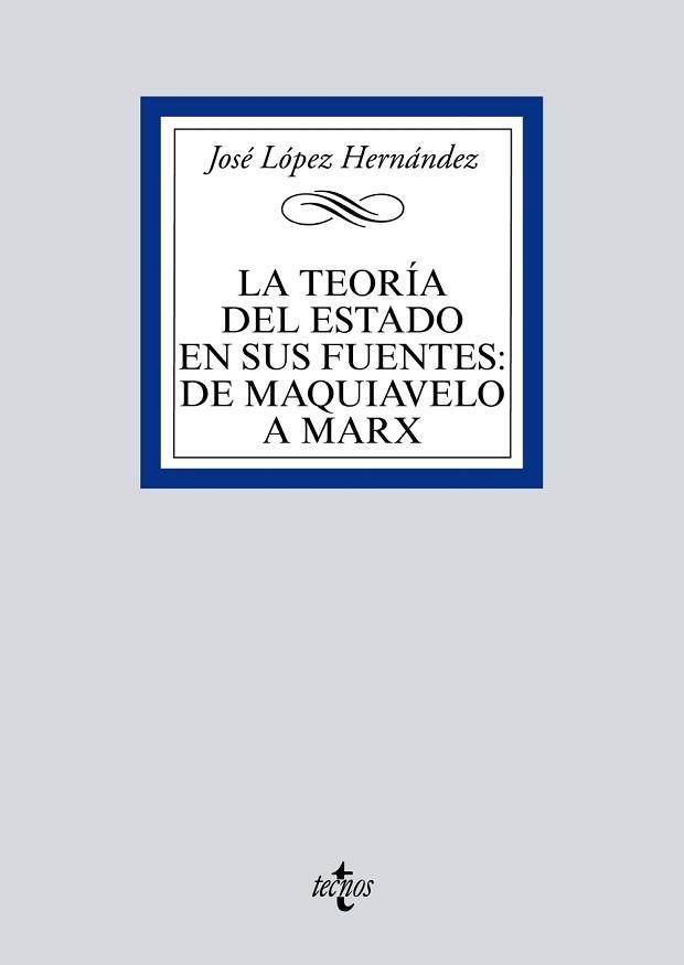 LA TEORÍA DEL ESTADO EN SUS FUENTES.DE MAQUIAVELO A MARX | 9788430980291 | LÓPEZ HERNÁNDEZ, JOSÉ | Libreria Geli - Librería Online de Girona - Comprar libros en catalán y castellano