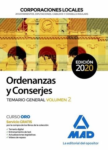 ORDENANZAS Y CONSERJES DE CORPORACIONES LOCALES(TEMARIO GENERAL-2) | 9788414235690 | SILVA GARCÍA, LUIS/VEGA ÁLVAREZ, JOSÉ ANTONIO | Libreria Geli - Librería Online de Girona - Comprar libros en catalán y castellano