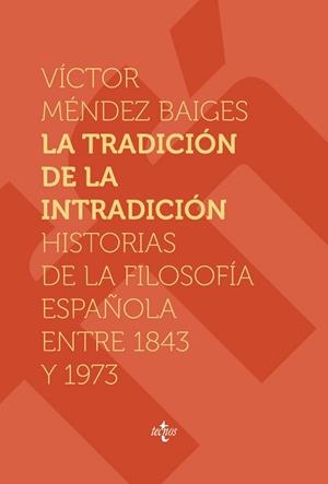 LA TRADICIÓN DE LA INTRADICIÓN.HISTORIAS DE LA FILOSOFÍA ESPAÑOLA ENTRE 1843 Y 1973 | 9788430981557 | MÉNDEZ BAIGES,VÍCTOR | Llibreria Geli - Llibreria Online de Girona - Comprar llibres en català i castellà