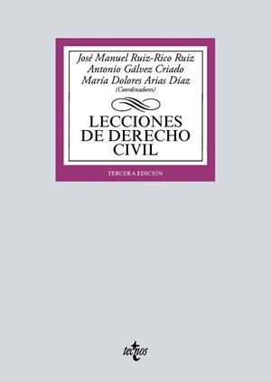LECCIONES DE DERECHO CIVIL(TERCERA EDICIÓN) | 9788430983018 | RUIZ-RICO RUIZ,JOSÉ MANUEL/GÁLVEZ CRIADO,ANTONIO/ARIAS DÍAZ,MARÍA DOLORES/MORENO-TORRES HERRERA, | Llibreria Geli - Llibreria Online de Girona - Comprar llibres en català i castellà