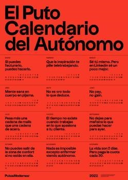 PUTO CALENDARIO DEL AUTÓNOMO 2022 | 8425402528297 | PUTOS MODERNOS | Libreria Geli - Librería Online de Girona - Comprar libros en catalán y castellano