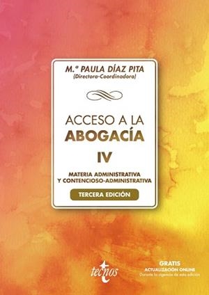 ACCESO A LA ABOGACÍA IV MATERIA ADMINISTRATIVA Y CONTENCIOSO-ADMINISTRATIVA | 9788430982356 | Llibreria Geli - Llibreria Online de Girona - Comprar llibres en català i castellà