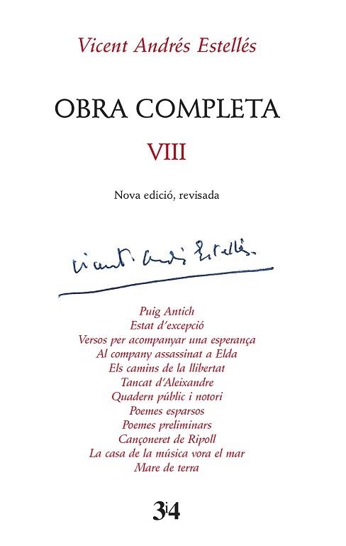 OBRA COMPLETA VIII.VICENT ANDRÉS ESTELLÉS(NOVA EDICIÓ REVISADA) | 9788417469429 | ANDRÉS ESTELLÉS,VICENT | Libreria Geli - Librería Online de Girona - Comprar libros en catalán y castellano