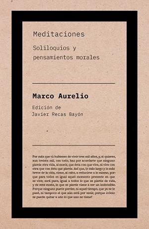 MEDITACIONES.SOLILOQUIOS Y PENSAMIENTOS MORALES | 9788418546426 | MARCO AURELIO | Libreria Geli - Librería Online de Girona - Comprar libros en catalán y castellano