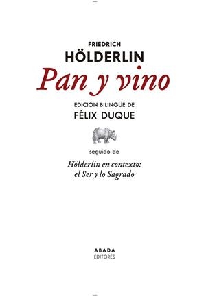 PAN Y VINO | 9788419008114 | HÖLDERLIN,FRIEDRICH | Llibreria Geli - Llibreria Online de Girona - Comprar llibres en català i castellà