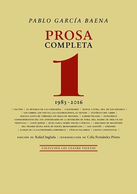 PROSA COMPLETA 1 | 9788418818967 | GARCÍA BAENA,PABLO | Libreria Geli - Librería Online de Girona - Comprar libros en catalán y castellano