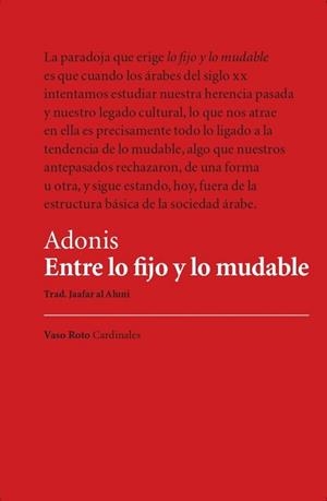 ENTRE LO FIJO Y LO MUDABLE | 9788412519747 | ADONIS | Llibreria Geli - Llibreria Online de Girona - Comprar llibres en català i castellà