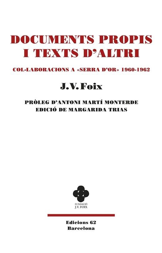 DOCUMENTS PROPIS I TEXTS D'ALTRI | 9788429780802 | FOIX I MAS,J. V. | Libreria Geli - Librería Online de Girona - Comprar libros en catalán y castellano