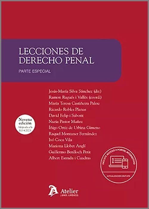 LECCIONES DE DERECHO PENAL.PARTE ESPECIAL(9ª EDICIÓN 2023) | 9788419773432 | RAGUÉS I VALLÈS, RAMON | Llibreria Geli - Llibreria Online de Girona - Comprar llibres en català i castellà