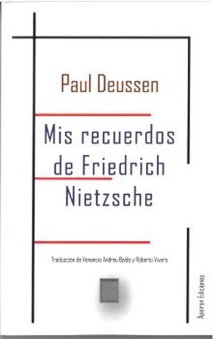 MIS RECUERDOS DE FRIEDRICH NIETZSCHE | 9788412699296 | DEUSSEN,PAUL | Llibreria Geli - Llibreria Online de Girona - Comprar llibres en català i castellà