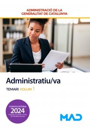 ADMINISTRATIU/VA DE LA GENERALITAT DE CATALUNYA(TEMARI-1.EDICIÓ 2024) | 9788414280805 | ROJO FRANCO, ENCARNA | Llibreria Geli - Llibreria Online de Girona - Comprar llibres en català i castellà