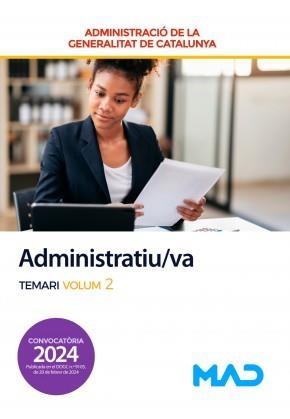 ADMINISTRATIU/VA DE LA GENERALITAT DE CATALUNYA(TEMARI-2.EDICIÓ 2024) | 9788414280812 | ROJO FRANCO, ENCARNA | Llibreria Geli - Llibreria Online de Girona - Comprar llibres en català i castellà