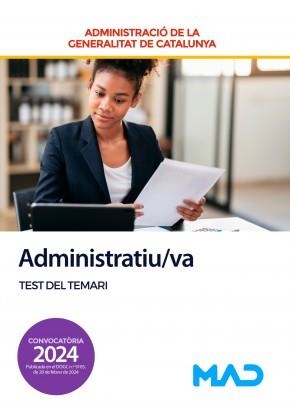 ADMINISTRATIU/VA DE LA GENERALITAT DE CATALUNYA(TEST DEL TEMARI-EDICIÓ 2024) | 9788414281758 | Llibreria Geli - Llibreria Online de Girona - Comprar llibres en català i castellà
