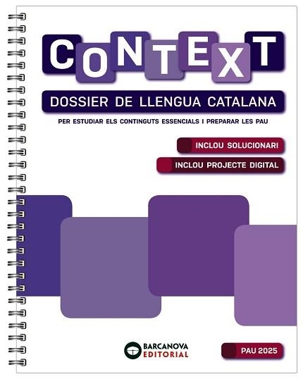 CONTEXT. DOSSIER DE LLENGUA CATALANA. BATXILLERAT 2025 | 9788448962821 | PÉREZ DÍEZ, ANA/SOLER CANALS, MERCÈ/VILA SUBIRANAS, MARTA | Libreria Geli - Librería Online de Girona - Comprar libros en catalán y castellano