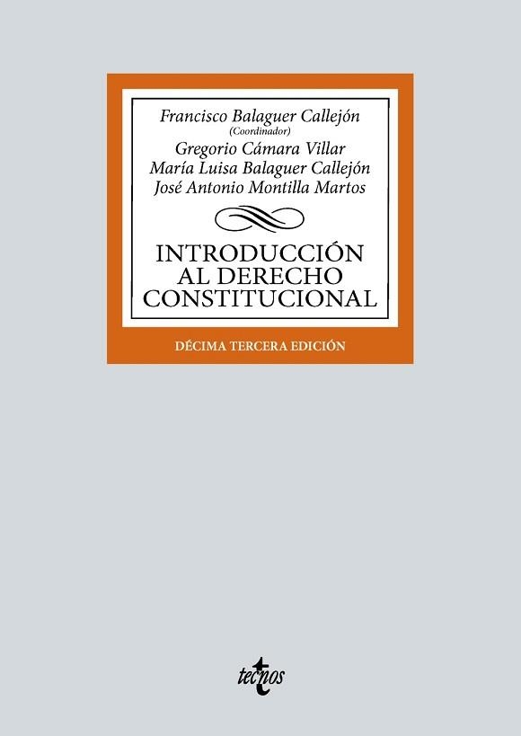 INTRODUCCIÓN AL DERECHO CONSTITUCIONAL(13ª EDICIÓN 2024) | 9788430990603 | BALAGUER CALLEJÓN, FRANCISCO/CÁMARA VILLAR, GREGORIO | Libreria Geli - Librería Online de Girona - Comprar libros en catalán y castellano