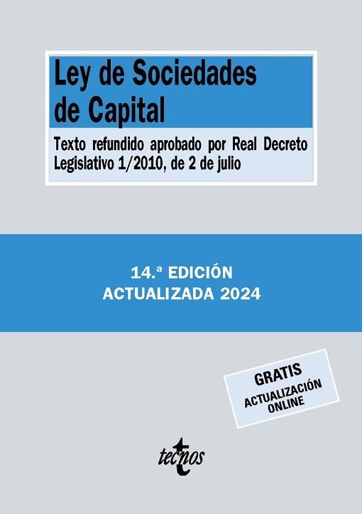 LEY DE SOCIEDADES DE CAPITAL(14ª EDICIÓN 2024) | 9788430988518 | Libreria Geli - Librería Online de Girona - Comprar libros en catalán y castellano