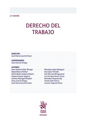 DERECHO DEL TRABAJO(12ª EDICIÓN 2024) | 9788410715899 | SALA FRANCO,TOMÁS/BLASCO PELLICER,ÁNGEL | Libreria Geli - Librería Online de Girona - Comprar libros en catalán y castellano