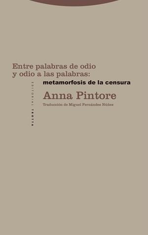 ENTRE PALABRAS DE ODIO Y ODIO A LAS PALABRAS: METAMORFOSIS DE LA CENSURA | 9788413643069 | PINTORE, ANNA | Llibreria Geli - Llibreria Online de Girona - Comprar llibres en català i castellà