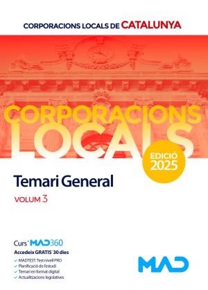 CORPORACIONS LOCALS DE CATALUNYA(TEMARI GENERAL-3.EDICIÓ 2025) | 9791370282356 | Llibreria Geli - Llibreria Online de Girona - Comprar llibres en català i castellà
