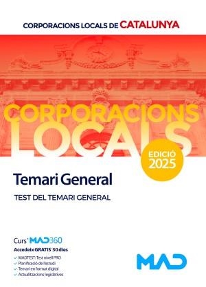 CORPORACIONS LOCALS DE CATALUNYA(TEST DEL TEMARI GENERAL.EDICIÓ 2025) | 9791370282363 | Llibreria Geli - Llibreria Online de Girona - Comprar llibres en català i castellà