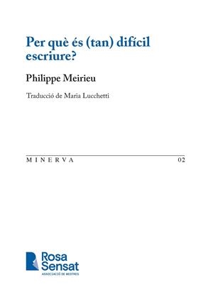 PER QUÈ ÉS (TAN) DIFÍCIL ESCRIURE? | 9791399004519 | MEIRIEU, PHILIPPE/LUCCHETTI, MARIA | Llibreria Geli - Llibreria Online de Girona - Comprar llibres en català i castellà