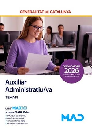 AUXILIAR ADMINISTRATIU/VA GENERALITAT DE CATALUNYA(TEMARI.EDICIÓ 2026) | 9791370287047 | Llibreria Geli - Llibreria Online de Girona - Comprar llibres en català i castellà
