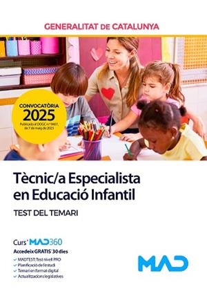 TÈCNIC/A ESPECIALISTA EN EDUCACIÓ INFANTIL GENERALITAT DE CATALUNYA(TEST DEL TEMARI.EDICIÓ 2025) | 9788414296097 | Llibreria Geli - Llibreria Online de Girona - Comprar llibres en català i castellà