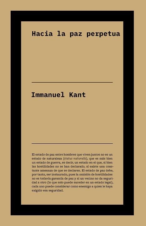 HACIA LA PAZ PERPETUA | 9791388115066 | KANT, IMMANUEL | Llibreria Geli - Llibreria Online de Girona - Comprar llibres en català i castellà