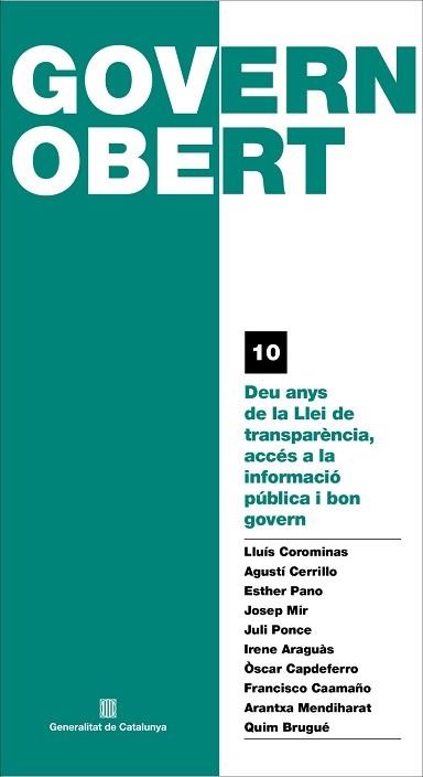 DEU ANYS DE LA LLEI DE TRANSPARÈNCIA,ACCÉS A LA INFORMACIÓ PÚBLICA I BON GOVERN | 9791387889289 | Llibreria Geli - Llibreria Online de Girona - Comprar llibres en català i castellà