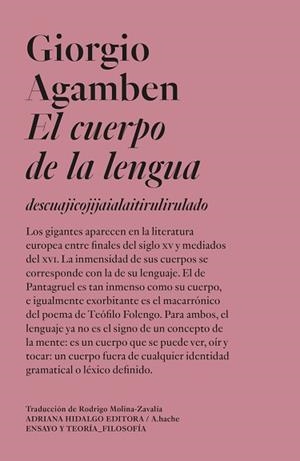 EL CUERPO DE LA LENGUA | 9788419208965 | AGAMBEN,GIORGIO | Llibreria Geli - Llibreria Online de Girona - Comprar llibres en català i castellà