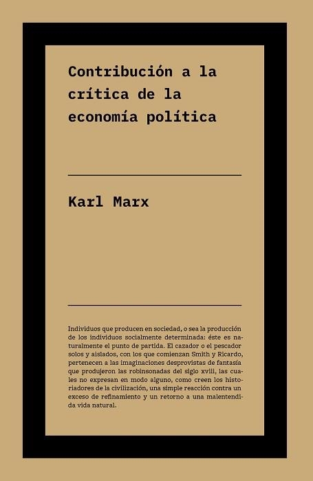 CONTRIBUCIÓN A LA CRÍTICA DE LA ECONOMÍA POLÍTICA | 9791388115127 | MARX, KARL | Llibreria Geli - Llibreria Online de Girona - Comprar llibres en català i castellà