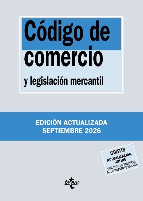 CÓDIGO DE COMERCIO Y LEGISLACIÓN MERCANTIL(43ª EDICIÓN 2026) | 9788430994366 | Libreria Geli - Librería Online de Girona - Comprar libros en catalán y castellano